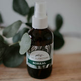 Boreal blend is a ready-to-use natural essential oil spray made of grapefruit, vanilla, balsam fir and eucalyptus