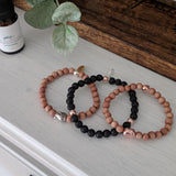 Lava and Rose Gold Stacker Bracelet - The Olfactory Shop